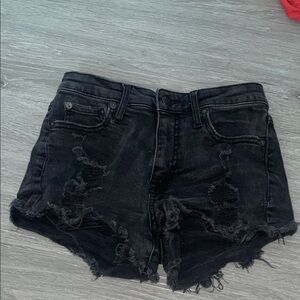 Aeropostale Dark Distressed Jean Shorts